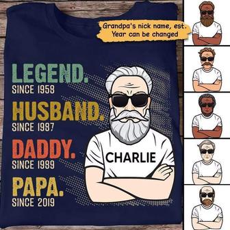 The Legend Grandpa Old Man Custom T-Shirt - Birthday Gift - Thegiftio UK