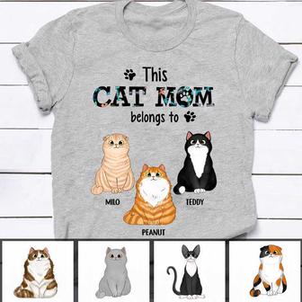 This Cat Mom Belongs To Fluffy Cat Custom T-Shirt - Thegiftio UK