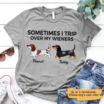 Trip Over My Wiener Dachshund Custom T-Shirt - Dog Mom Gift - Thegiftio UK