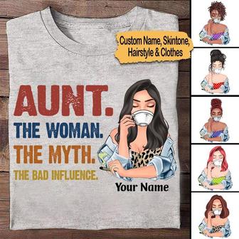 Aunt The Woman The Myth Custom T Shirt - Mother's Day Gift - Thegiftio UK