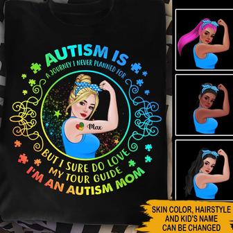 I Sure Do Love My Tour Guide Autism Custom T-Shirt - Thegiftio UK