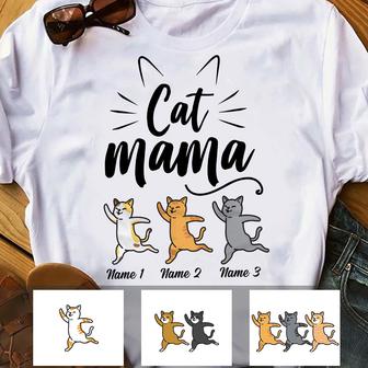 Personalized Cat Mama Cat Mom T Shirt - Thegiftio UK