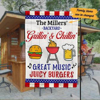 Personalized Juicy Burgers Garden Flag for Homeowners - Thegiftio UK
