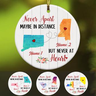 Personalized Never Apart Long Distance Watercolor Ornament SB2412 30O34 - Thegiftio UK