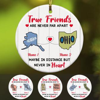Personalized True Friends Long Distance Ornament SB215 30O47 - Thegiftio UK