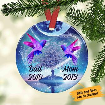 Personalized Christmas Hummingbird Memorial Mom Dad Gift, Memory Gift For Loss Of Loved One Ornament - Thegiftio UK