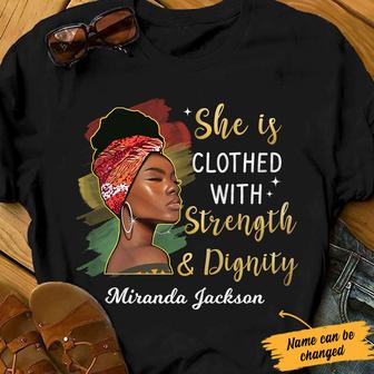 Personalized BWA Clothed With Strength And Dignity T Shirt - Thegiftio UK