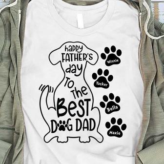 Happy Father Day To Best Dog Dad Custom T-Shirt - For Dad - Thegiftio UK