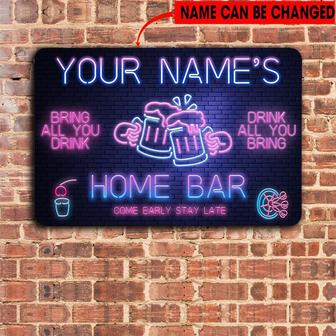 Bar Metal Sign Custom - Gift for Home Bar Enthusiasts - Thegiftio UK
