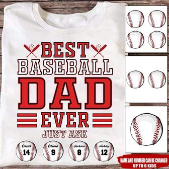 Best Baseball Dad Ever Custom T Shirt - Father's Day Gift - Thegiftio UK