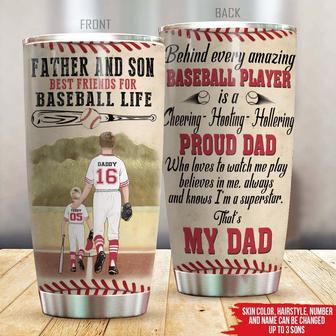 Baseball Custom Tumbler for Proud Dad - Father's Day Gift - Thegiftio UK