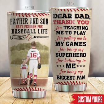 Baseball Dad Personalized Tumbler - Gift for Father and Son - Thegiftio UK