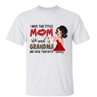 Mom Grandma Two Titles Custom T-Shirt - Mother's Day Gift - Thegiftio UK
