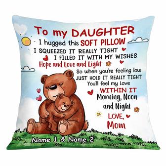 Personalized Bear Mom Grandma To Daughter Granddaughter Son Grandson Hug This Pillow - Thegiftio