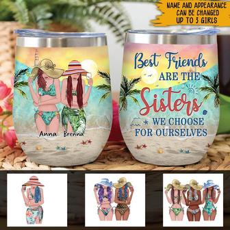 Beach Bestie Personalized Wine Tumbler - Gift for Friends - Thegiftio UK