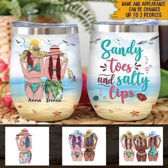 Beach Bestie Personalized Wine Tumbler - Gift for Friends - Thegiftio UK