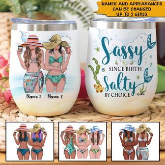 Beach Bestie Personalized Wine Tumbler - Gift for Friends - Thegiftio UK