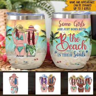 Beach Bestie Personalized Wine Tumbler - Gift for Friends - Thegiftio UK