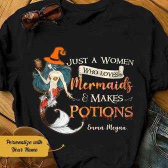 Personalized Mermaid Witch Potions Halloween T Shirt - Thegiftio UK