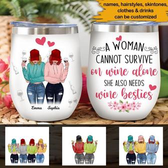Best Friends Personalized Wine Tumbler - Gift for Besties - Thegiftio UK