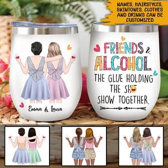 Best Friends Wine Tumbler Custom Gift - Gift for Friends - Thegiftio UK