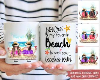 You're My Favorite To Beach About Personalized Mug - Thegiftio UK