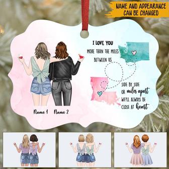 I Love You More Than Miles Custom Ornament - Gift for Bestie - Thegiftio UK