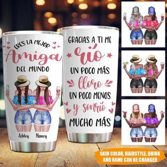 Because Of You I Laugh Custom Tumbler - Gift for Bestie - Thegiftio UK