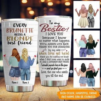 Bestie Tumbler Custom Gift for Brunette and Blonde Friends - Thegiftio UK