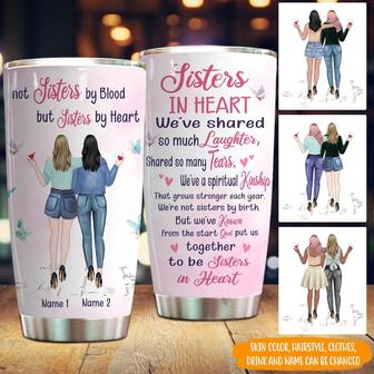 Not Sister By Blood But Sister By Heart Custom Tumbler - Thegiftio UK