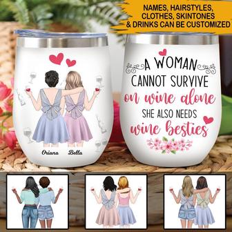 Bestie Wine Tumbler Custom - Gift for Best Friends - Thegiftio UK