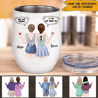 Are We Drunk Conversation Custom Wine Tumbler - Bestie Gift - Thegiftio UK