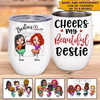 Besties Forever Personalized Wine Tumbler - Best Friend Gift - Thegiftio UK