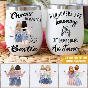 Cheers My Beautiful Bestie Custom Wine Tumbler - Thegiftio UK