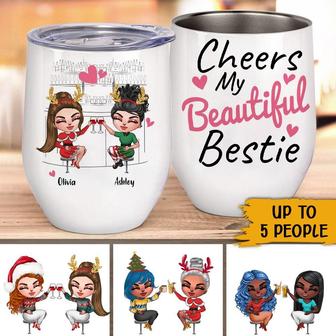 Cheers My Beautiful Bestie Custom Wine Tumbler - Thegiftio UK