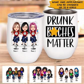 Drunk Friends Matter Custom Wine Tumbler - Gift for Besties - Thegiftio UK