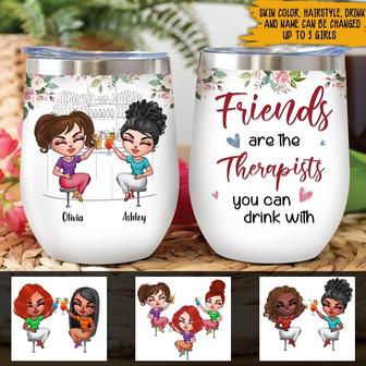 Bestie Wine Tumbler Friends Are Therapists Custom Gift - Thegiftio UK