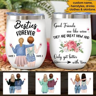 Bestie Custom Wine Tumbler - Gift for Best Friends - Thegiftio UK
