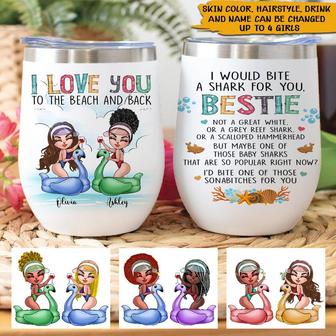 I Would Fight A Shark Custom Tumbler - Gift for Bestie - Thegiftio UK