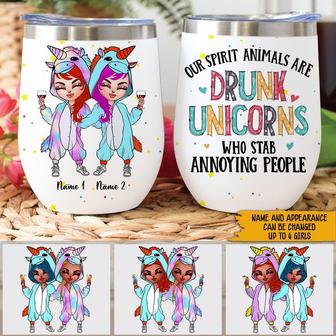 Drunk Unicorns Custom Wine Tumbler - Gift for Best Friends - Thegiftio UK