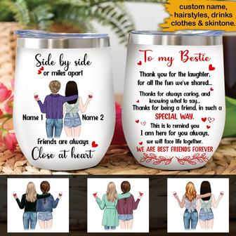 Bestie Wine Tumbler Custom Gift - For Best Friends Who Care - Thegiftio UK