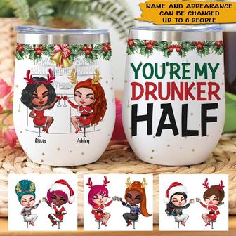 You're My Drunker Half Custom Wine Tumbler - Gift for Bestie - Thegiftio UK