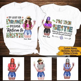 Bestie Drunk Custom T-Shirt - Gift for Best Friends - Thegiftio UK