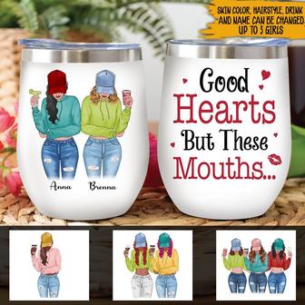 Good Heart But This Mouth Custom Wine Tumbler - Besties Gift - Thegiftio UK
