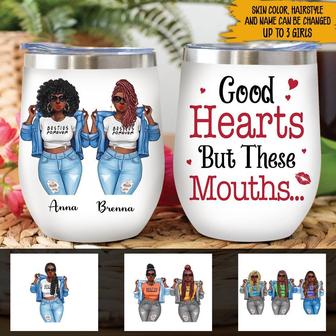 Good Heart But This Mouth Custom Wine Tumbler - Besties Gift - Thegiftio UK