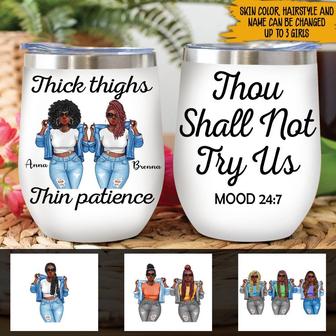 Thou Shall Not Try Us Personalized Wine Tumbler - Thegiftio UK