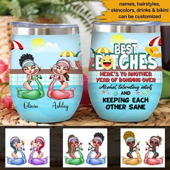 Bestie Wine Tumbler Custom - Gift for Best Friends - Thegiftio UK