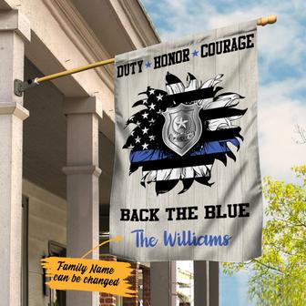 Personalized Police Back The Blue Flag for Home - Thegiftio UK