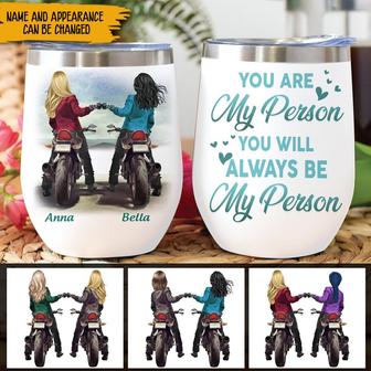 Biker Girls Wine Tumbler Custom Gift - Gift for Best Friend - Thegiftio UK