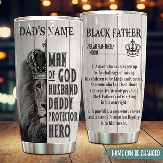 Black Father Personalized Tumbler - Father's Day Gift - Thegiftio UK